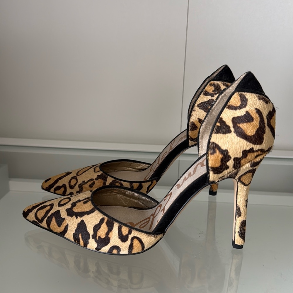Sam Edelman Women Leopard Pointy Heels Size 6.5